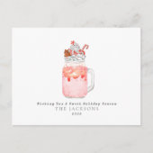 Peppermint Milkshake Sweet Kerstmis Feestdagenkaart (Voorkant)