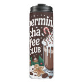 Peppermint Mocha Coffee Club Illustratie Thermosbeker (Voorkant)