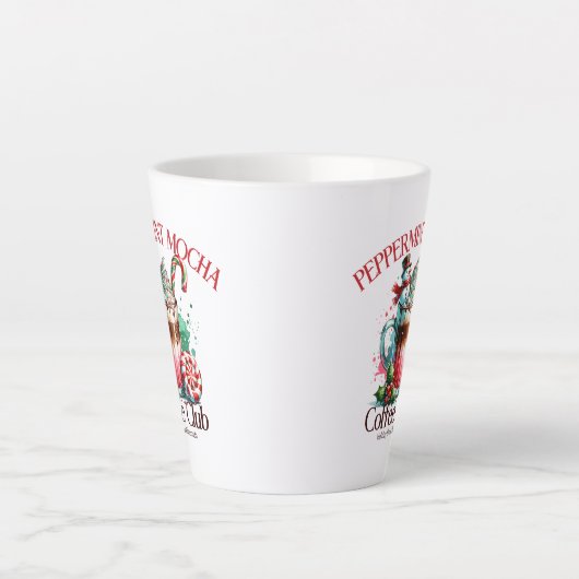 Peppermint Mocha Coffee Club Latte Mok (Voorkant)