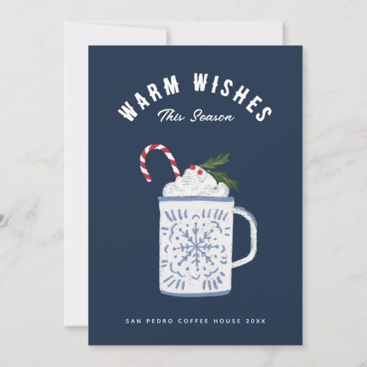 Peppermint Mocha Hot Cocoa Warm Wishes Corporate Feestdagenkaart (Voorkant)