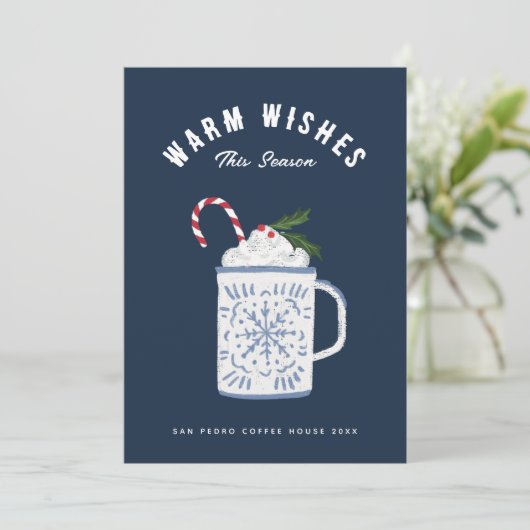 Peppermint Mocha Hot Cocoa Warm Wishes Corporate Feestdagenkaart (Staand voorkant)