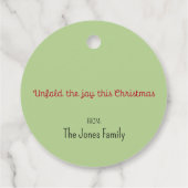 Peppermint Origami Kerstmis Bedankjes Labels (Achterkant)