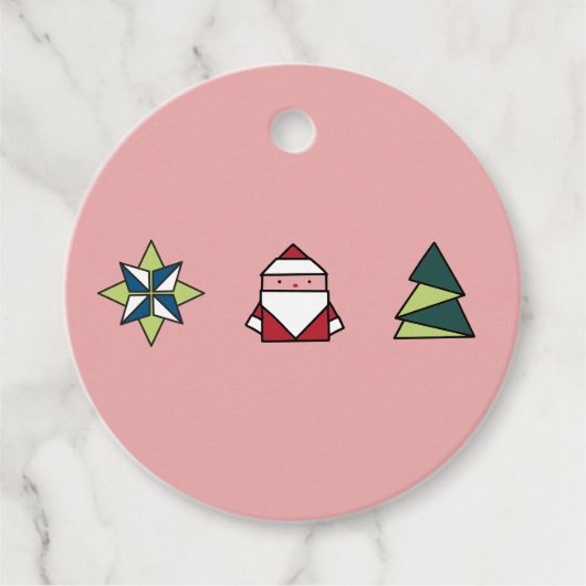 Peppermint Origami Kerstmis Bedankjes Labels (Voorkant)