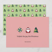 Peppermint Origami Kerstmis Feestdagenkaart (Voorkant / Achterkant)