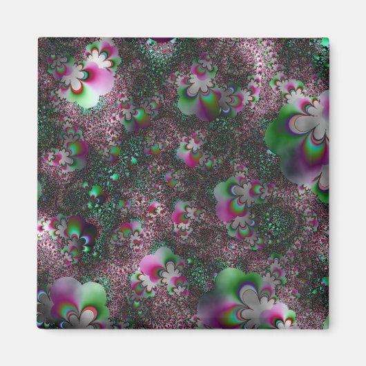 "Peppermint Paisley Fantasy" ~ Abstracte kunstprin Magneet (Voorkant)