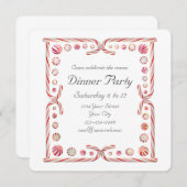 Peppermint Party Invitation Kaart (Voorkant / Achterkant)