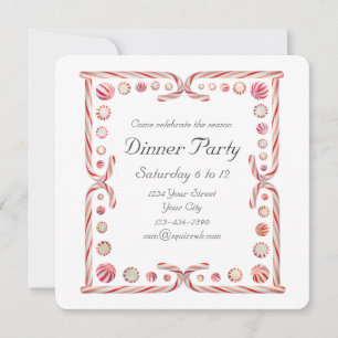 Peppermint Party Invitation Kaart