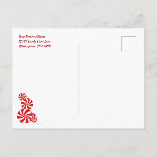 Peppermint Patroonfeestdag Editable sparen de Datu Briefkaart (Achterkant)