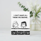 Peppermint Patty & Marcie aan de muur Briefkaart (Staand voorkant)