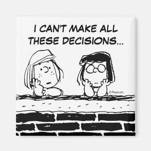 Peppermint Patty & Marcie aan de muur Magneet (Voorkant)