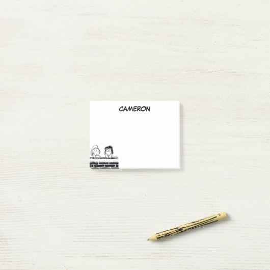 Peppermint Patty & Marcie aan de muur Post-it® Notes (Op bureau)