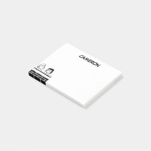 Peppermint Patty & Marcie aan de muur Post-it® Notes (Schuin)