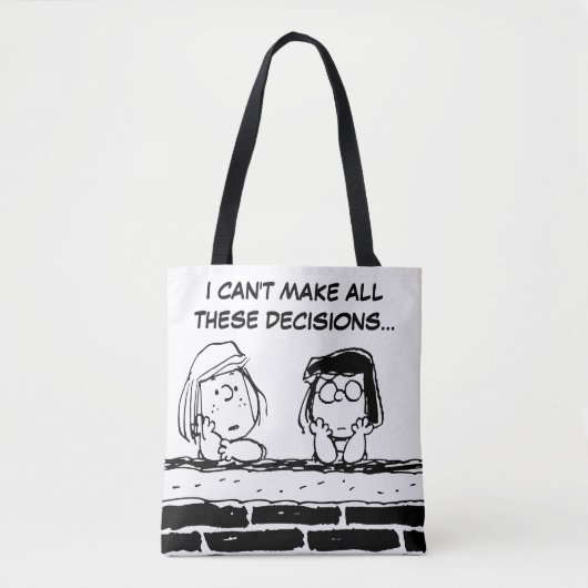 Peppermint Patty & Marcie aan de muur Tote Bag (Voorkant)