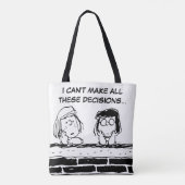 Peppermint Patty & Marcie aan de muur Tote Bag (Achterkant)
