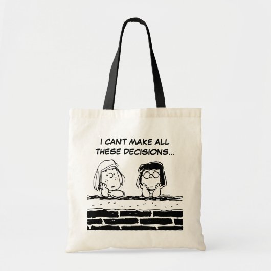 Peppermint Patty & Marcie aan de muur Tote Bag (Voorkant)