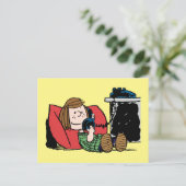 Peppermint Patty op de Telefoon Briefkaart (Staand voorkant)