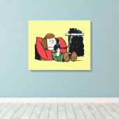 Peppermint Patty op de Telefoon Canvas Afdruk (Insitu (Houten vloer))