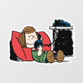 Peppermint Patty op de Telefoon Raamsticker (Vel)