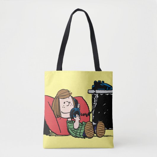 Peppermint Patty op de Telefoon Tote Bag (Voorkant)