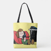 Peppermint Patty op de Telefoon Tote Bag (Achterkant)