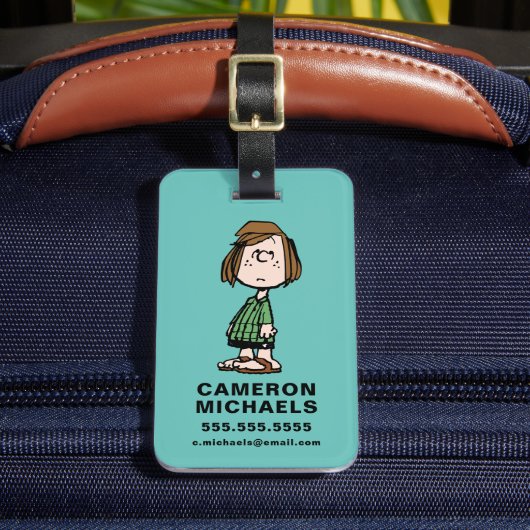 Peppermint Patty Rolling Eyes Bagagelabel (Voorkant Insitu 2)