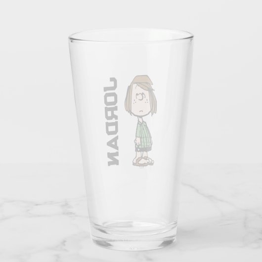 Peppermint Patty Rolling Eyes | Jouw namen toevoeg Glas (Achterkant)