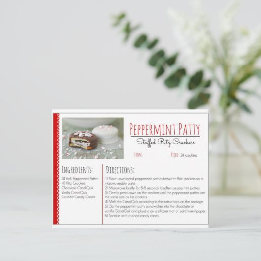 Peppermint Patty Stuffed Ritz Crackers (aangepast) Briefkaart (Staand voorkant)