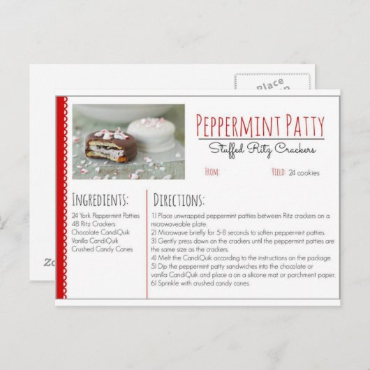 Peppermint Patty Stuffed Ritz Crackers (aangepast) Briefkaart (Voorkant / Achterkant)