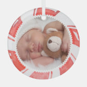 Peppermint Photo-Lijst | Kerstfeestdag Glas Ornament (Voorkant)