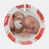 Peppermint Photo-Lijst | Kerstfeestdag Glas Ornament (Achterkant)