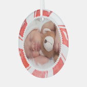 Peppermint Photo-Lijst | Kerstfeestdag Glas Ornament (Voorkant links)