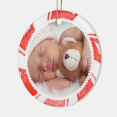 Peppermint Photo-Lijst | Kerstfeestdag Keramisch Ornament (Links)