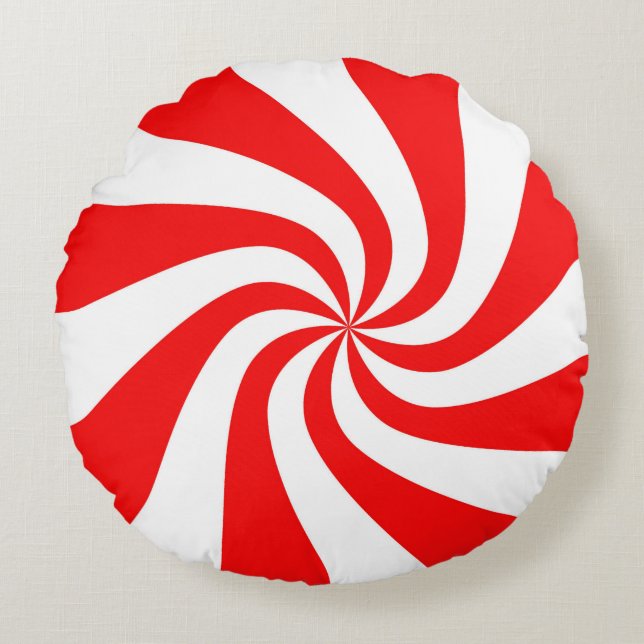 Peppermint Pillow Rond Kussen (Voorkant)