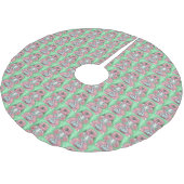 PEPPERMINT PINK POODLE CHRISTMAS TREE SKIRT Herhaa Kerstboom Rok (Gekanteld)