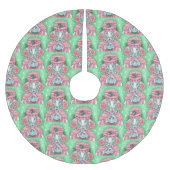 PEPPERMINT PINK POODLE CHRISTMAS TREE SKIRT KERSTBOOM ROK (Voorkant)