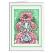 PEPPERMINT PINK POODLE CHRISTMAS WENSKAART B (Voorkant)