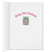 PEPPERMINT PINK POODLE CHRISTMAS WENSKAART V (Binnen (Rechts))