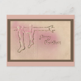  Peppermint Pink Vintage Kerstmis Briefkaart