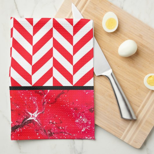 Peppermint Poinsettia Theedoek (Quarter Fold)