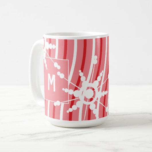 Peppermint Rainbow Kerstmis Snowflake Coffee Mok (Voorkant links)