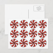 Peppermint Red White Starlight Mint Kerstmis Feestdagenkaart (Voorkant / Achterkant)