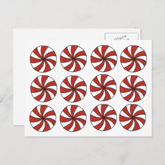 Peppermint Red White Starlight Mint Kerstmis Feestdagenkaart (Voorkant / Achterkant)