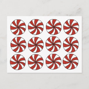 Peppermint Red White Starlight Mint Kerstmis Feestdagenkaart