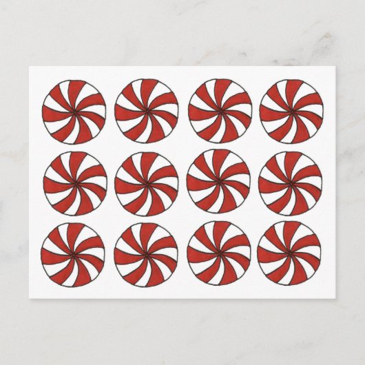 Peppermint Red White Starlight Mint Kerstmis Feestdagenkaart (Voorkant)