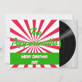 Peppermint Retro Vinyl Record Album Vakantie Kaart