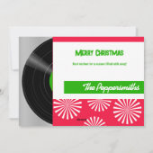 Peppermint Retro Vinyl Record Album Vakantie Kaart (Achterkant)