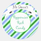 Peppermint rock snoep gestreepte label (Voorkant)