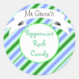 Peppermint rock snoep gestreepte label