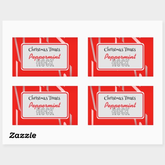 Peppermint rock snoep label (Vel)