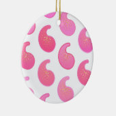 Peppermint roze paisley op wit keramisch ornament (Rechts)